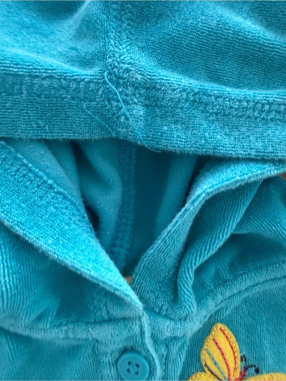 Hanna Andersson Teal Hooded Dress with Yellow Trim 2T - Picture 3 of 7